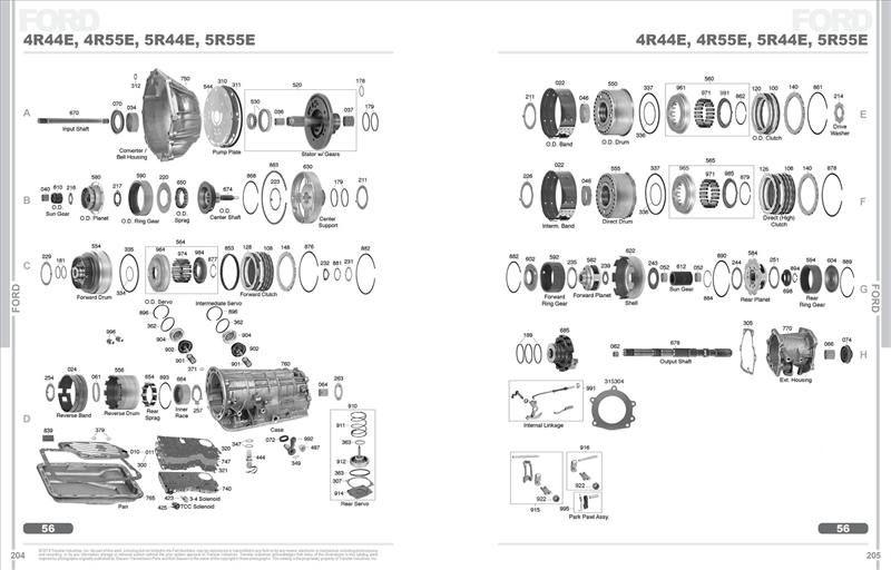 Sprängskiss 4R44E 4R55E 5R44E 5R55E